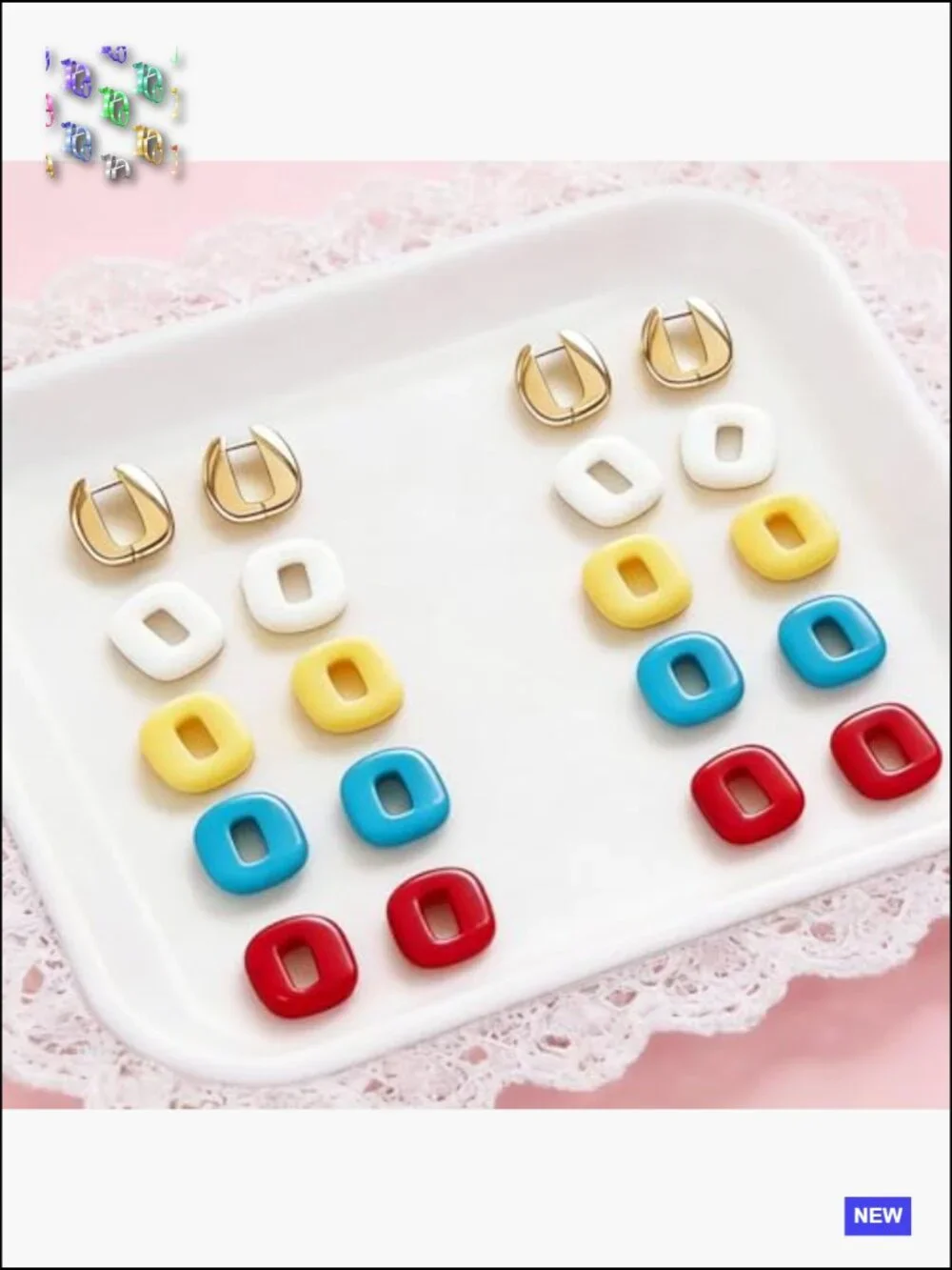 Chunky Huggie Hoop Earrings Set DIY Customizable Charms Hypoallergenic Gold
